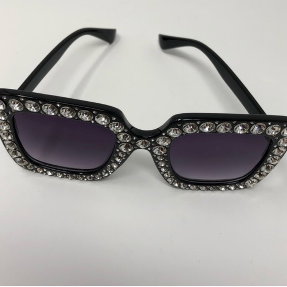 Oversized Rhinestone Black Sunnies!! - Picture 6 of 7